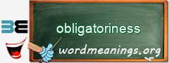 WordMeaning blackboard for obligatoriness